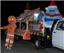 parade float with gingerbread man