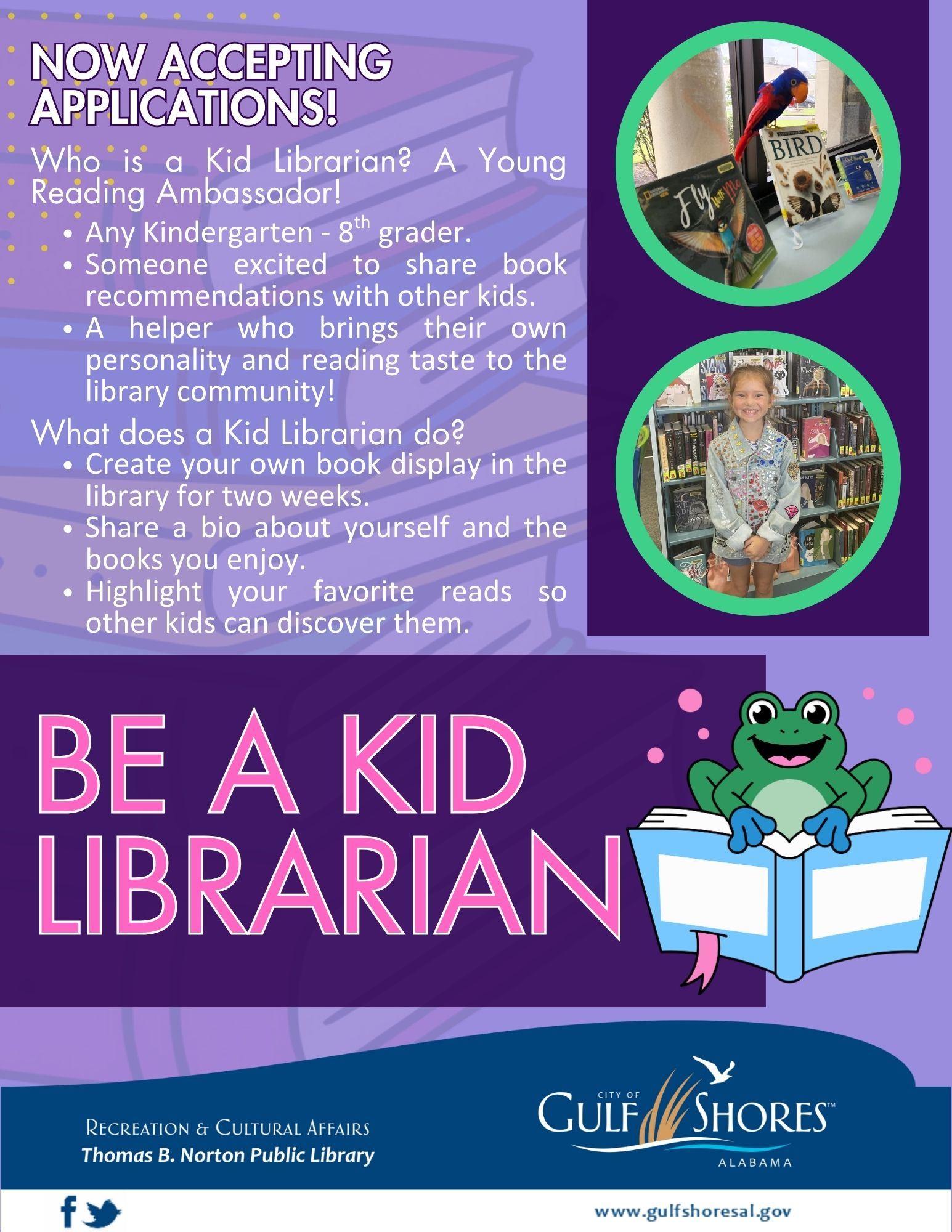 Be a Kid Librarian Flyer